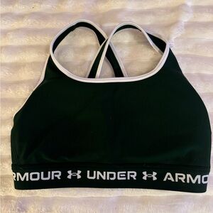 Under Armour Dark Green and White Crossback Bra